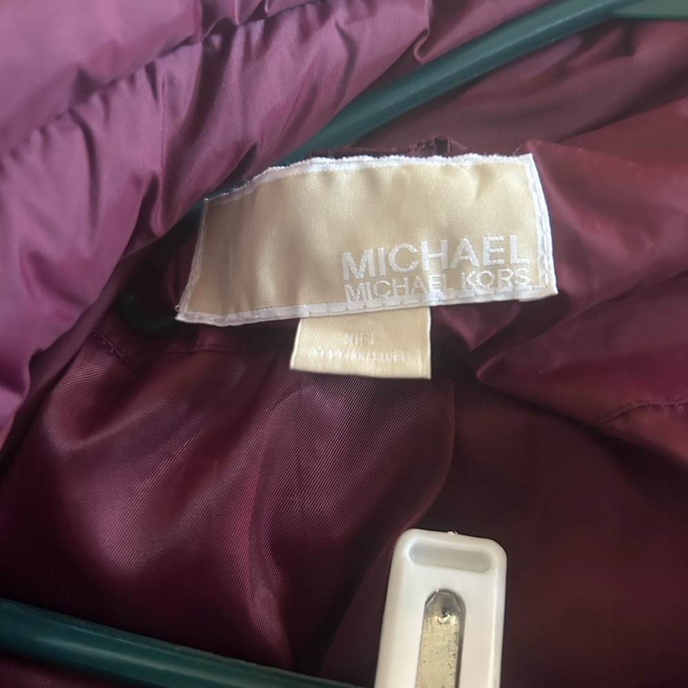 Michael Kors Deep Red Puffer Jacket - Picture 2 of 3